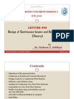 CE 370-Lecture-20 (Continuous Beams and One Way Slabs) - Theory (Read-Only) PDF