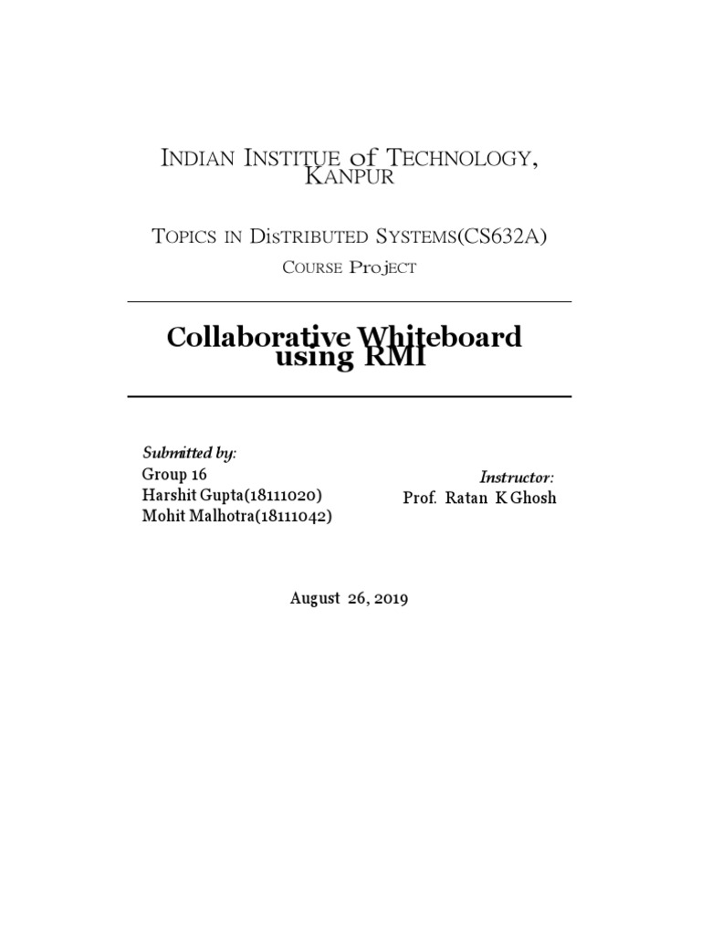 Collaborative Whiteboard System with RMI | PDF | Computer Engineering ...