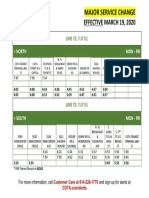 Major Service Change: Effective March 19, 2020