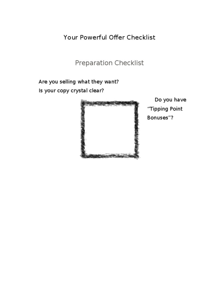 3.1 Offer Checklist - Doc - 2 | PDF