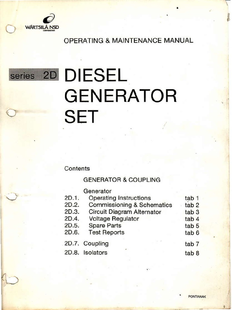 Diesel Generator Operating Manual | PDF | Teaching Methods &amp; Materials