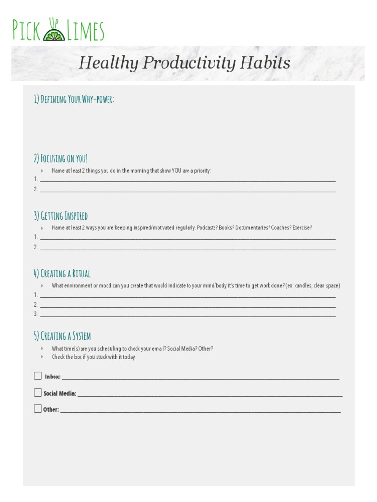 Productivity Habits PDF | PDF | Time Management | Professional Skills