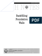 Tech Notes: Backfi Lling Foundation Walls