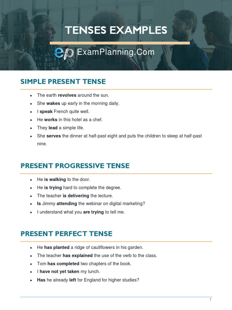 Shifty Tenses Examples Pdf _ 12 Tenses Chart – PBJZH