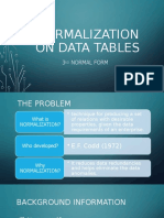 Normalization On Data Tables