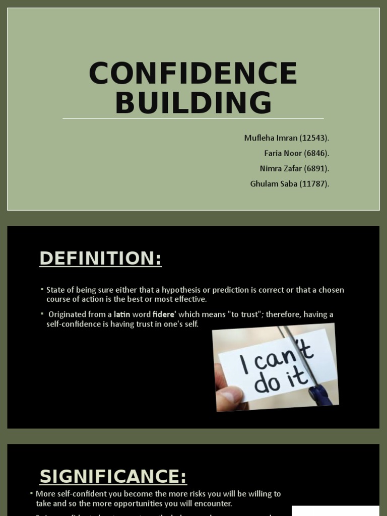 Confidence Building Pdf Anxiety Feeling