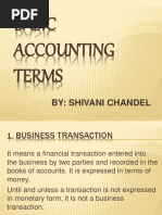 Basic Accounting Terms: By: Shivani Chandel