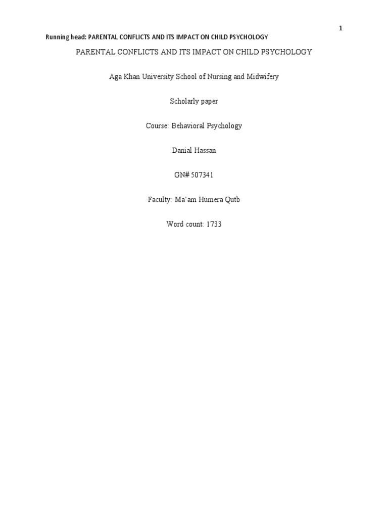 Psychology Scholarly Paper 1 | PDF | Developmental Psychology | Violence