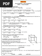 Class XI PHYSICS - Class Assignment TOPIC: - Vector Product