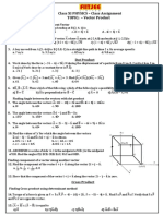 Class XI PHYSICS - Class Assignment TOPIC: - Vector Product