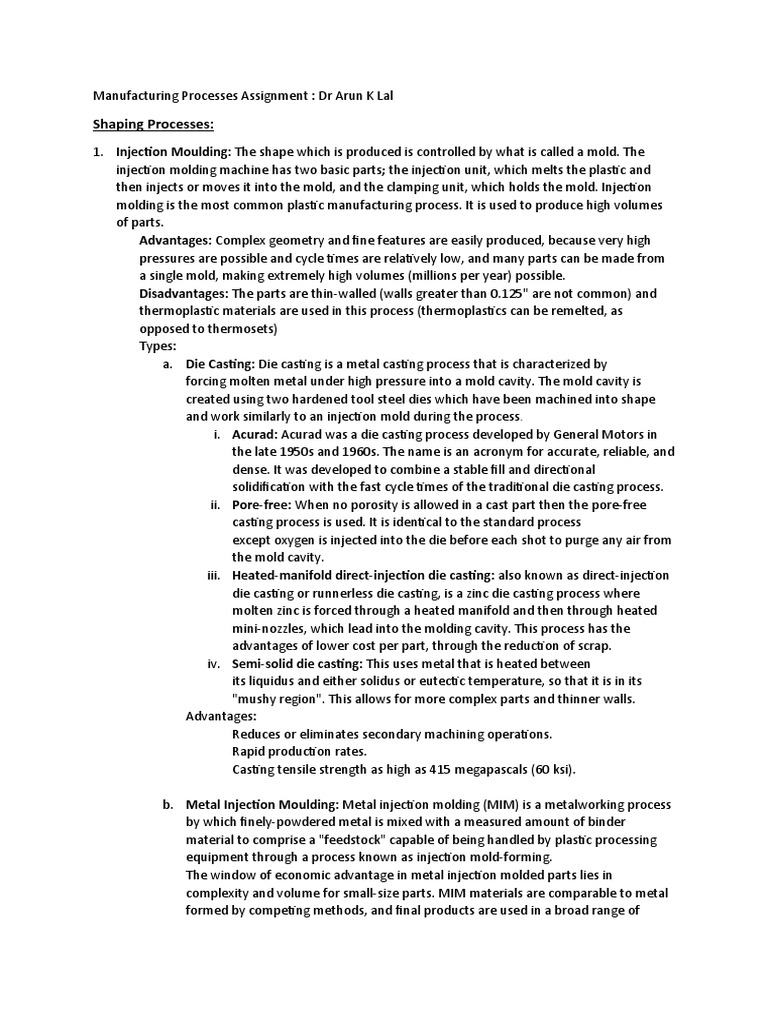 Manufacturing Processes Assignment Download Free Pdf Forging