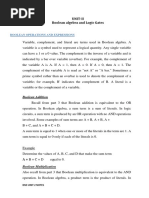 Unit-Ii Boolean Algebra and Logic Gates