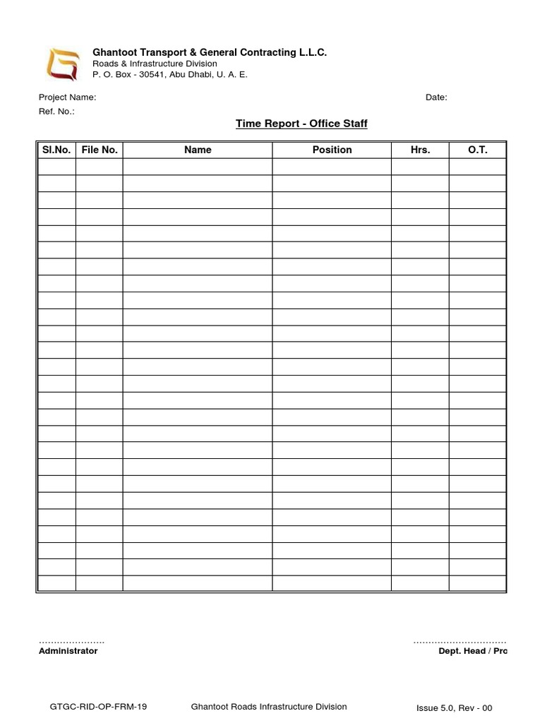 GTGC Office Staff Time Report | PDF | Computers