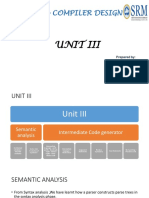 15Cs314J - Compiler Design: Unit Iii