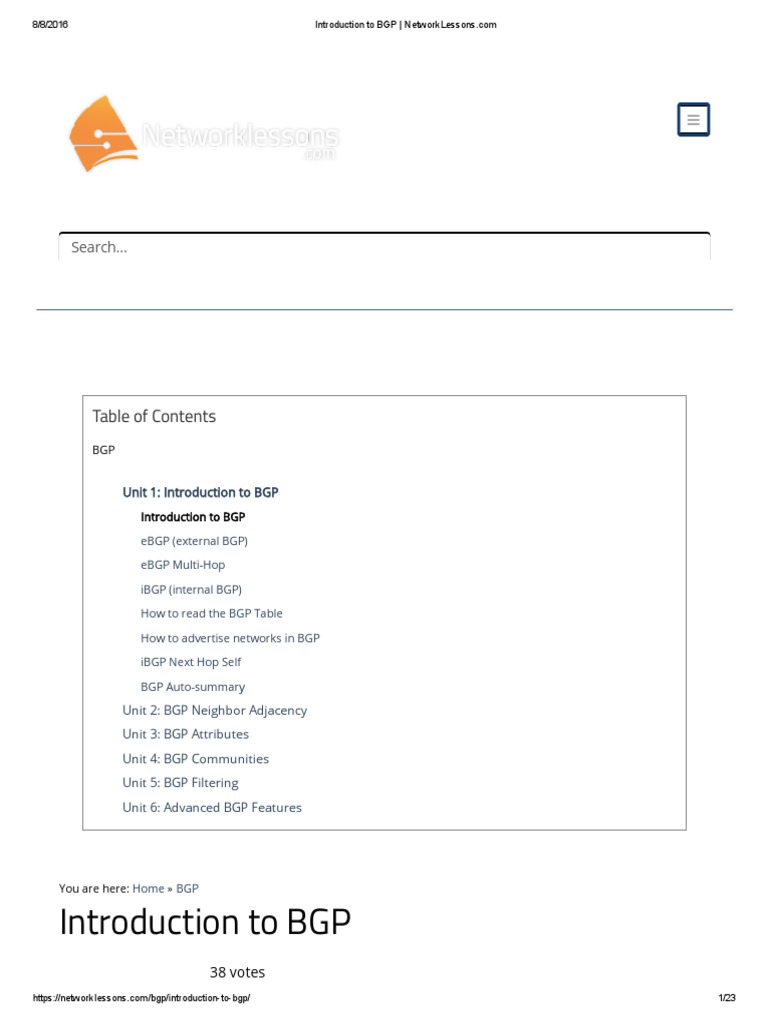 BGP Basics for Network Engineers | PDF | Routing | Ip Address