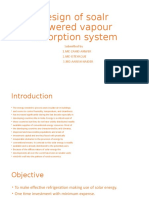 Design of Soalr Powered Vapour Absorption System: Submitted by 1.Md Zahid Anwer 2.Md Isteyaque 3.Md Aarish Haider