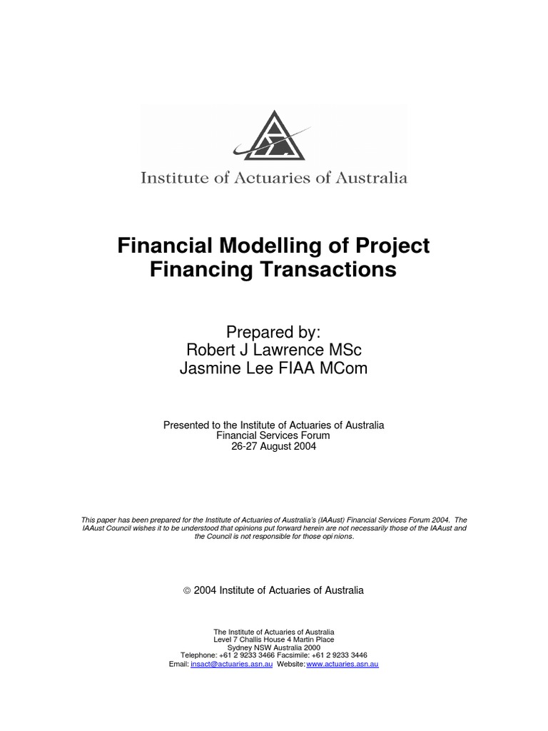 Project Financing Model Analysis | PDF | Financial Modeling ...