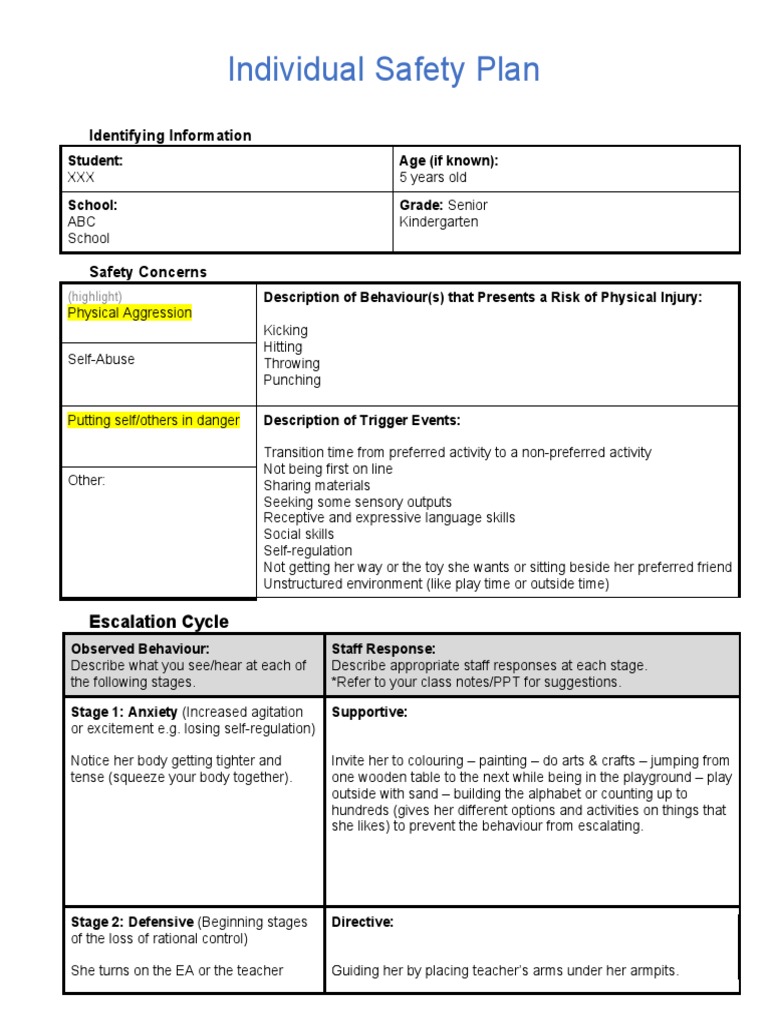 CB Assignment 2 Template Safety Plan | PDF | Classroom | Clinical ...