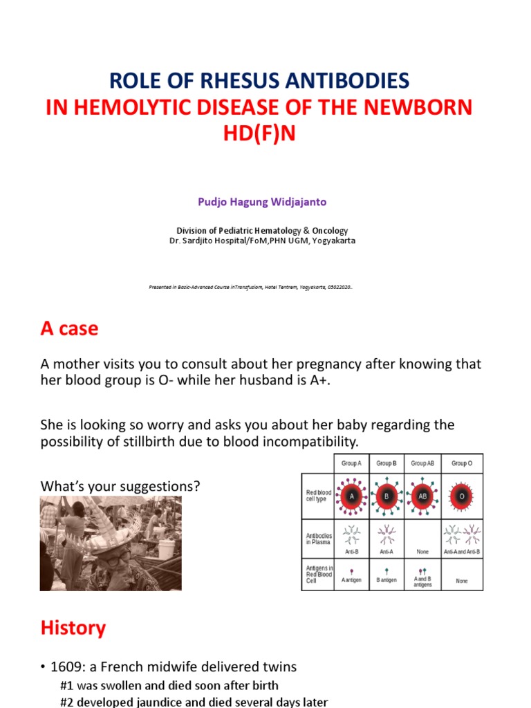 Role of Rhesus Antibodies: in Hemolytic Disease of The Newborn HD (F) N ...