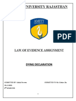 Amity University Rajasthan: Law of Evidence Assignment