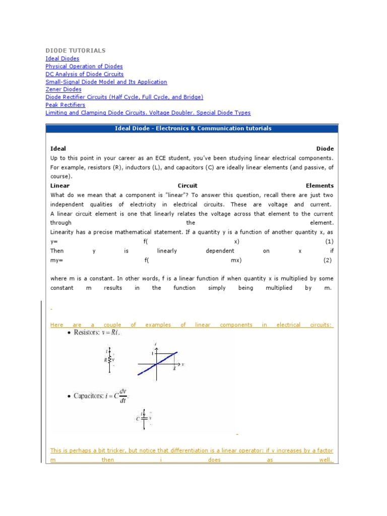 Diode Tutorials PDF Rectifier PN Junction