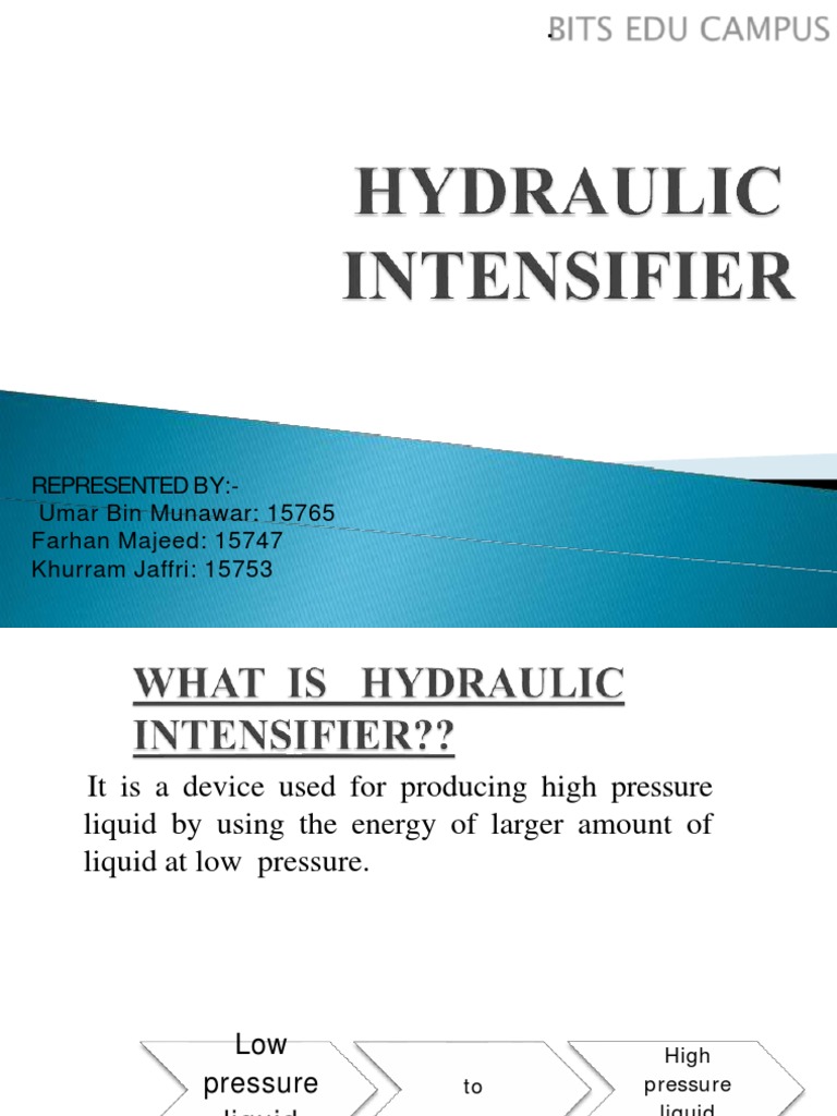 Hydraulic Intensifier Working, Types and Applications PDF Pressure