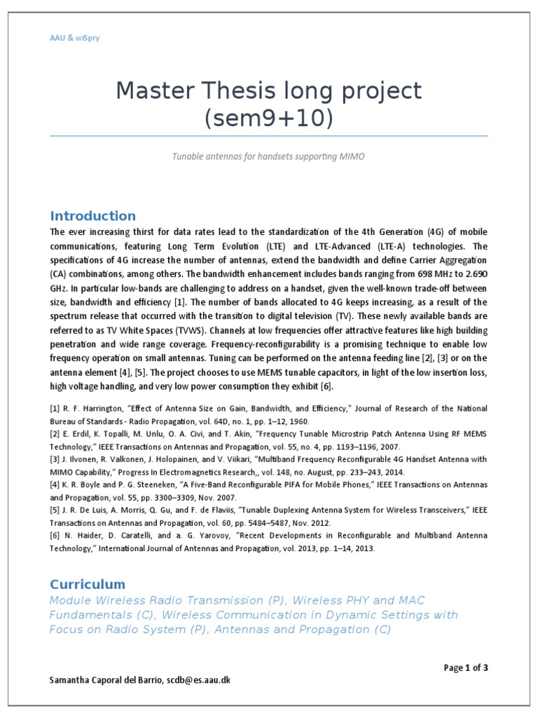 Master Thesis Long Project | PDF | 4 G | Radio