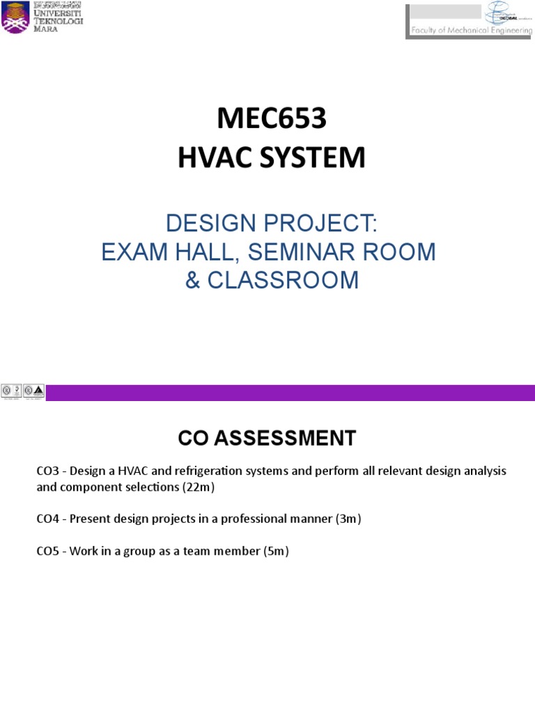 HVAC Design Project for Exam Hall | PDF
