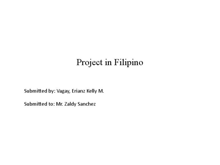 Project in Filipino | PDF