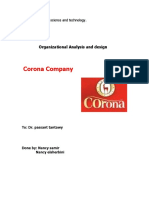 Corona Company: Organizational Analysis and Design