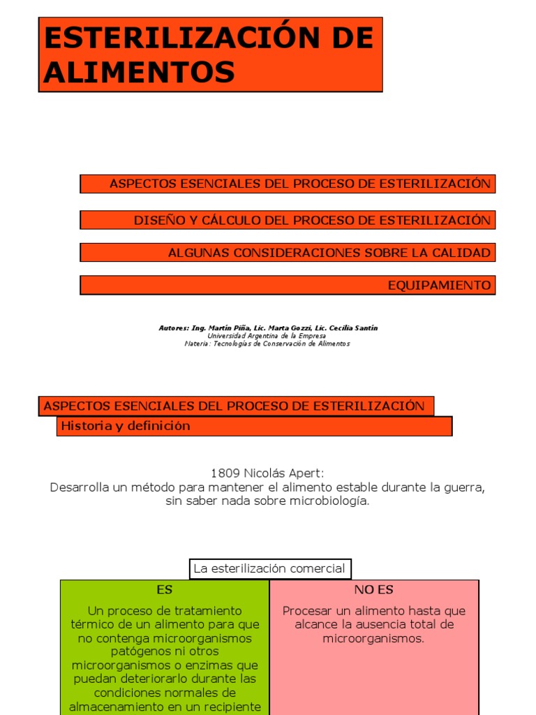 Proceso de Esterilización de Alimentos | PDF | Esterilización ...