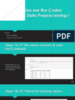 Just Give Me The Codes Lecture 4: Data Preprocessing I: Goals: Format Variables Check For Missing Values