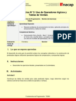 AAI - TIDS01 - Guía de Ejercicios Nro3 Uso de Operadores Lógicos y Tablas de Verdad PDF