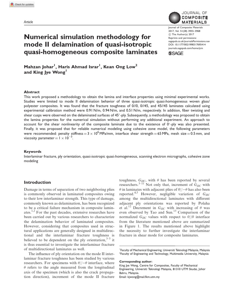 Mode II Delamination in Composite Laminates | PDF | Fracture Mechanics ...