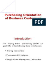 Purchasing Orientation of Business Customers