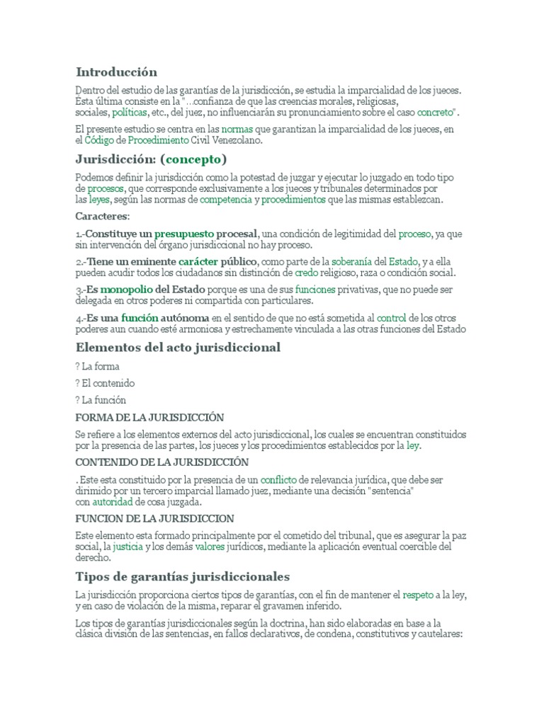 Jurisdicción y Competencia en Venezuela | PDF | Jurisdicción | Juez