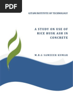 A Study on Use of Rice HUsk Ash in Concrete - M.B.G Sameer Kumar