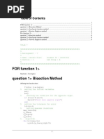 FOR Function 1 Question 1 Bisection Method: f1 @ (X) 2-X+log (X)