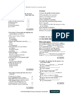 Starter End of Course Test: Listening Grammar