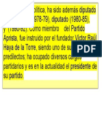 Diputado Constituyente 1978 79 Diputado 1980 85 1990 92 Partido Aprista Víctor Raúl Haya de La Torre Presidente Partido