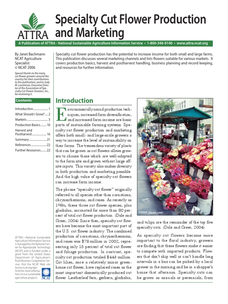 Specialty Cut Flower Production and Marketing: Attra | PDF | Floristry ...