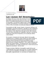 Causas Del Desempleo