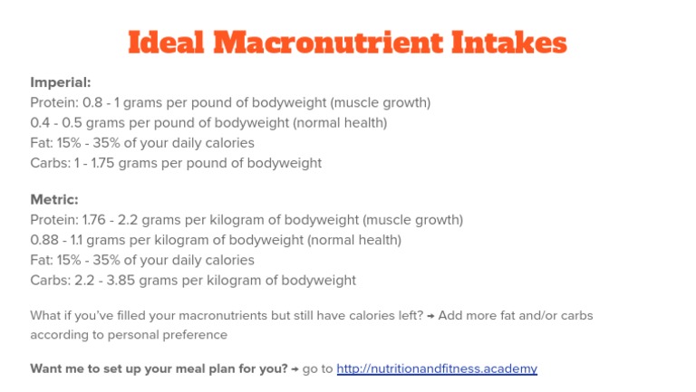 Macronutrient Guide for Fitness Fans | PDF