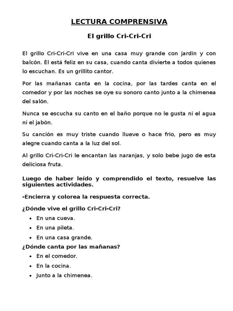 El Grillo Cri-Cri-Cri | PDF