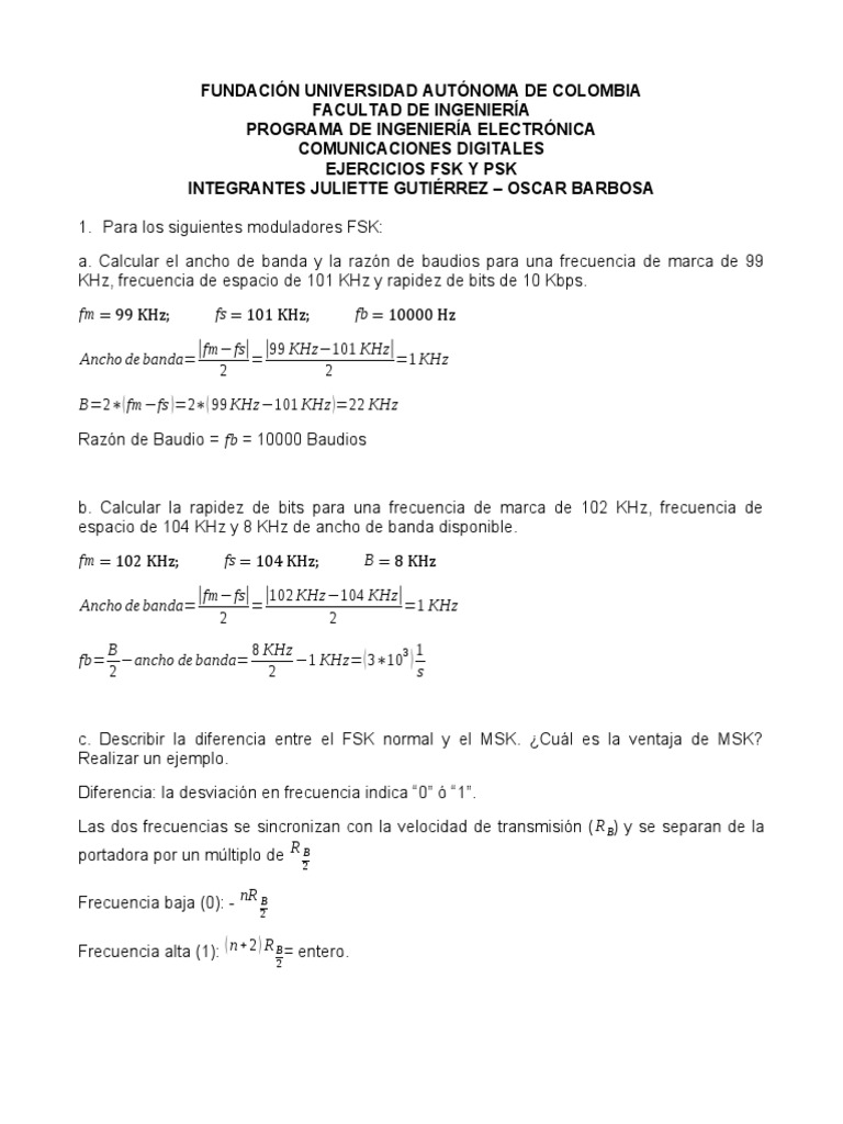 Modulación FSK y PSK en Comunicaciones | PDF | Modulación de frecuencia ...