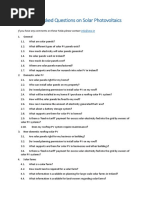 FAQs On Solar PV PDF