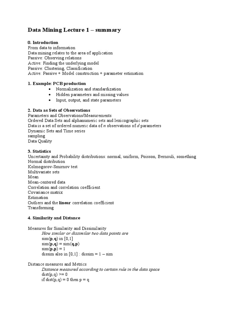 Data Mining Basics for Students | PDF | Principal Component Analysis ...