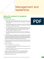 Management and Leadership: Ideas For Answers To Progress Questions