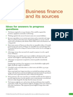 Business Fi Nance and Its Sources: Ideas For Answers To Progress Questions