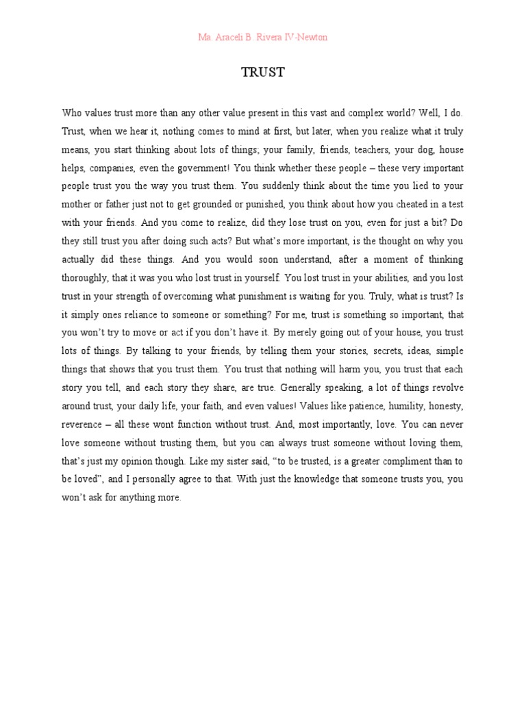 The Importance of Trust in Life | PDF